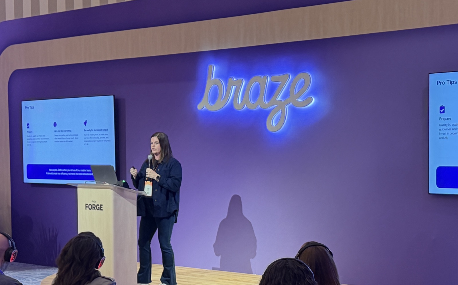 Libby Croak sharing her pro tips at Braze Forge